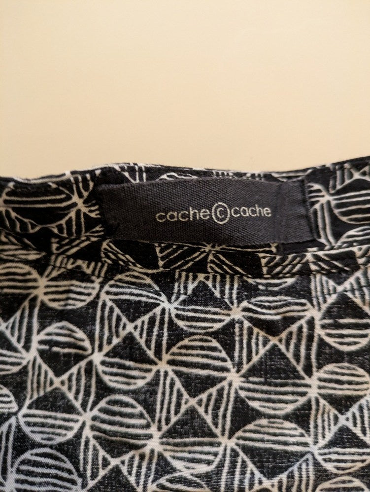 Blouse Cache Cache - S - Noir, Blanc - Qubur-96
