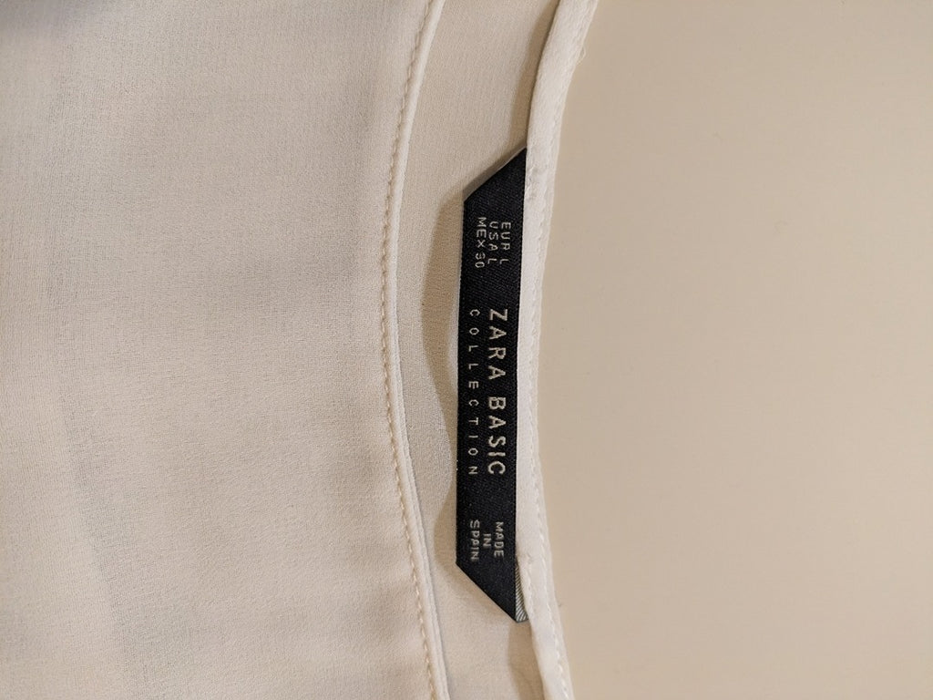 Blouses Manches Courte Zara Basic - L - Beige - Paval-21