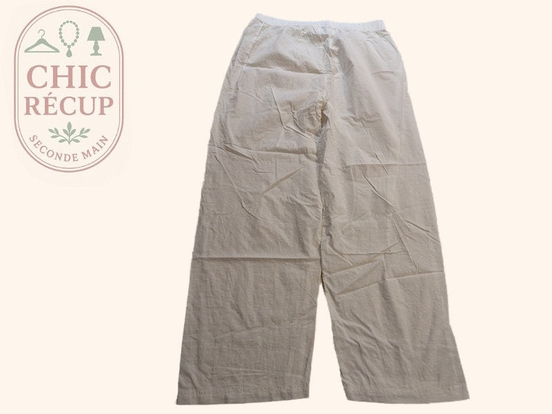 Pantalon Jambes Larges Primark - M - Blanc - Evvio-24