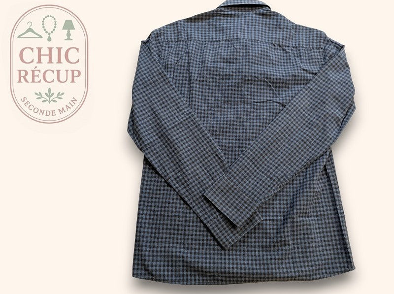 Chemise à carreaux Mango - Xs - Noir & Bleu - Malab-2