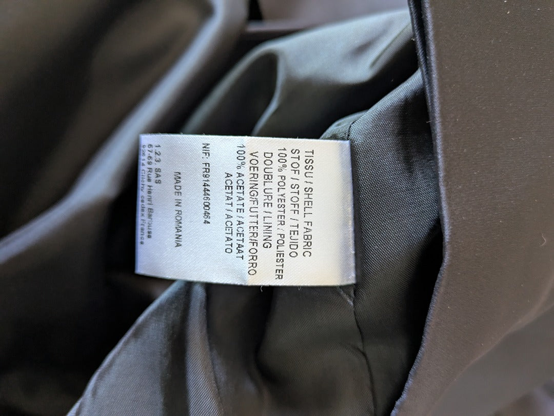 Manteau 1.2.3 - 40 - Navy - Col Rond Satiné