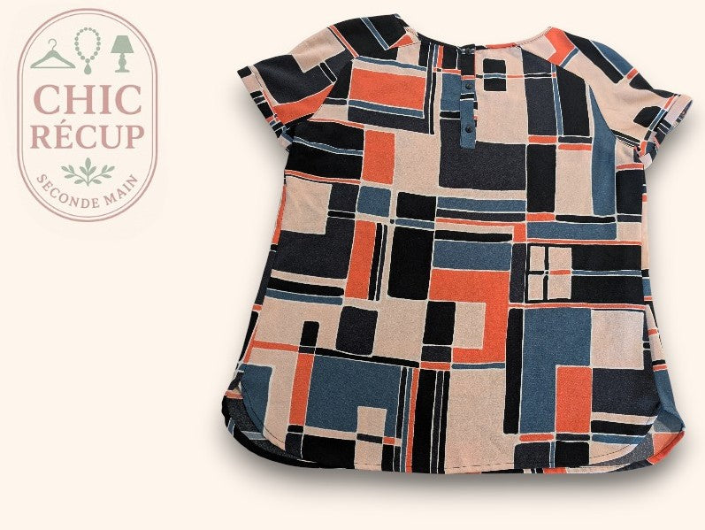 Blouse femme manches courtes à motifs géométriques Promod