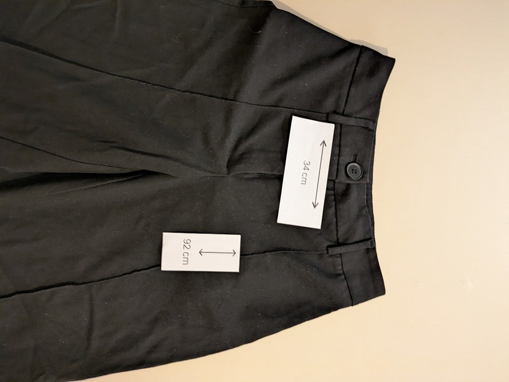 Pantalon Jambes Larges Bershka - 34 - Noir - Mache-11