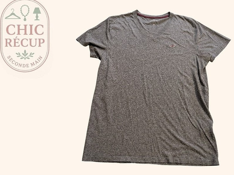 T-shirt Unis Hollister - M - Gris - Paval-27
