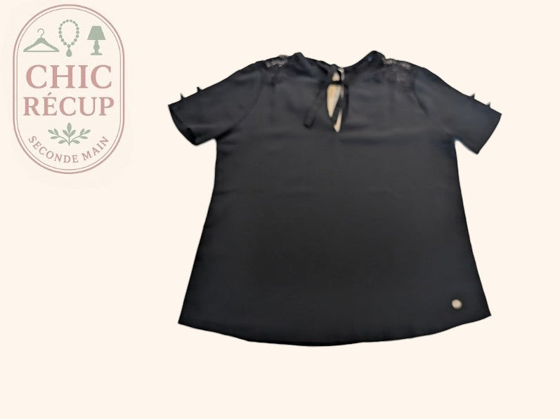 Blouse Kaporal - M - Noir - Dentelle