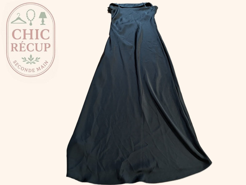 Robe longue Zara - S - Vert - Satinée