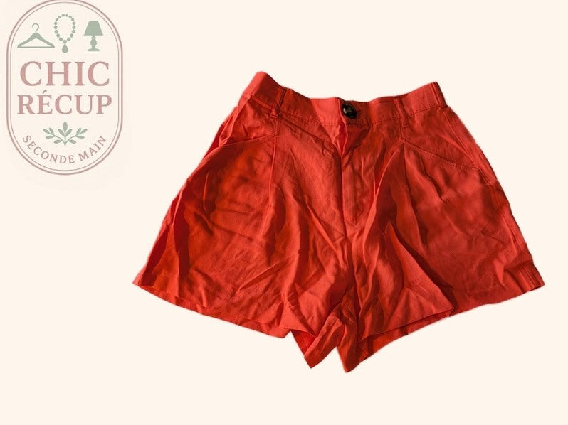 Short Taille Haute Zara - S - Orange - Yuark-03