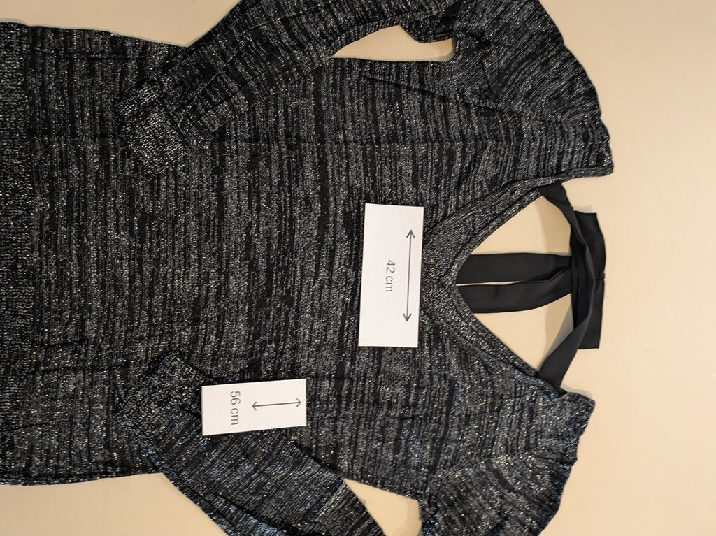 Pull col V Cache Cache - S - Noir Argenté