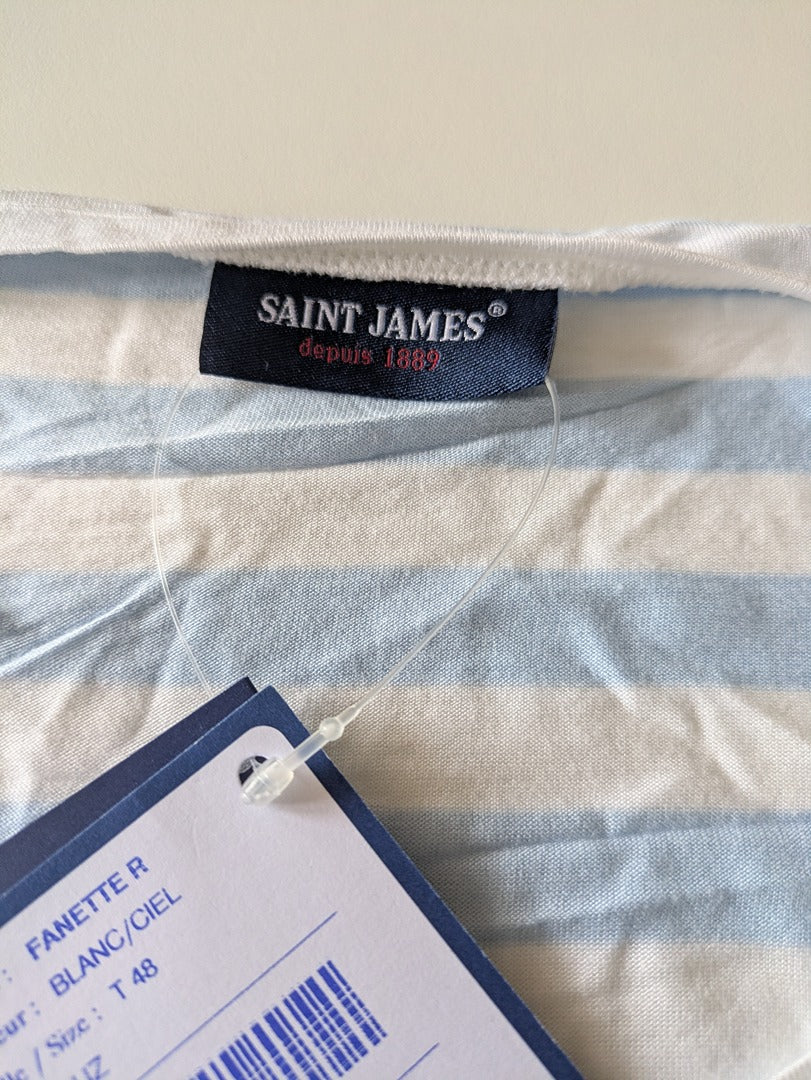 T-shirt Saint James - 48 - Blanc/bleu ciel - Fanette R
