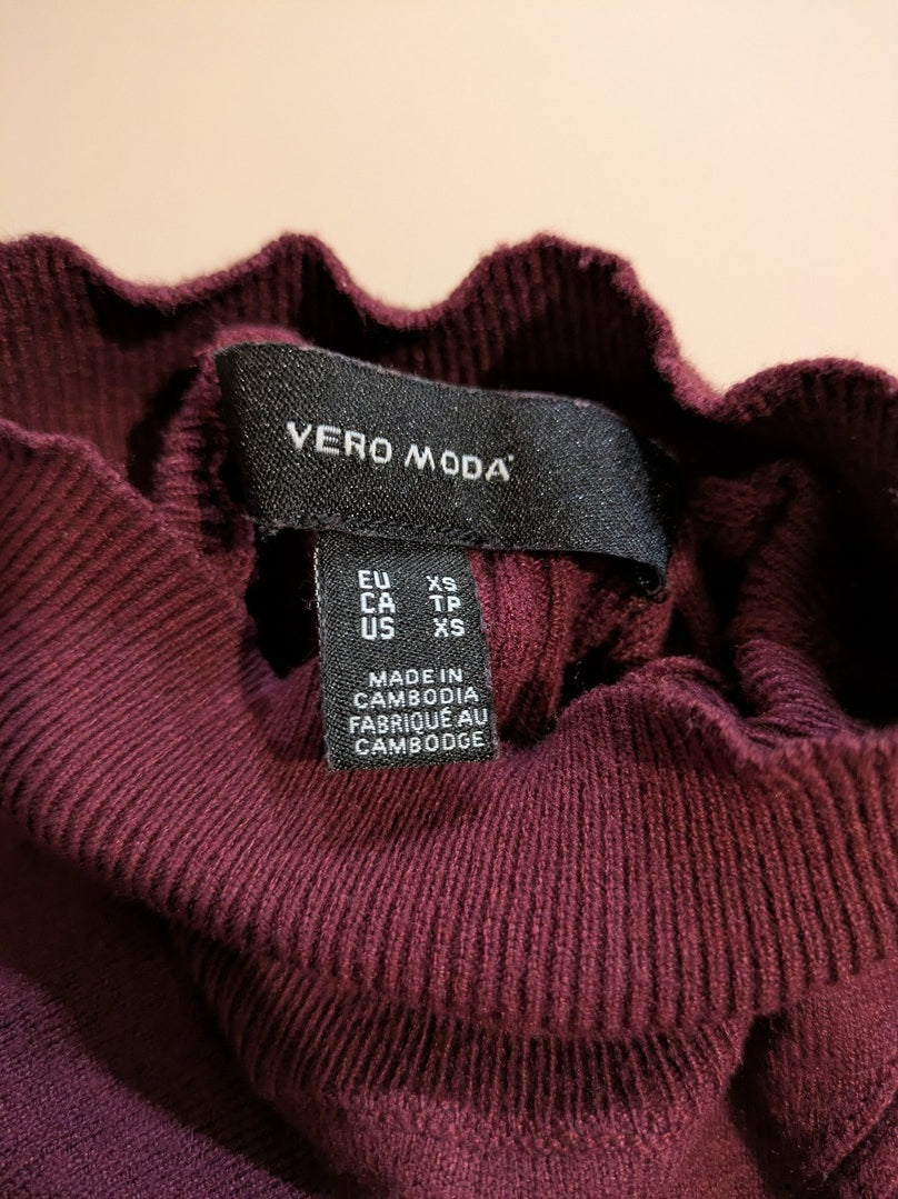 Robe D'hiver Vero Moda - Xs - Bordeaux - Olaga-11