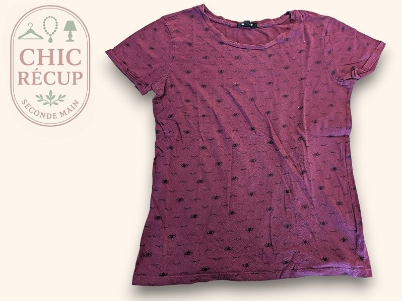 T-shirt Jennyfer - S - Bordeaux - Chpav-17