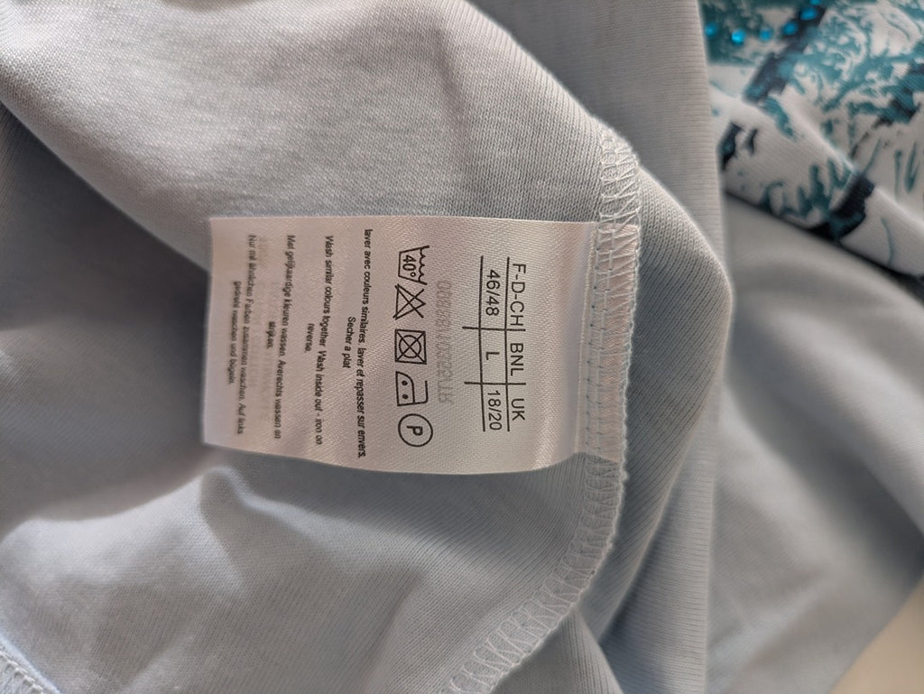 T-shirt Damart - L - Bleu ciel - Rayures