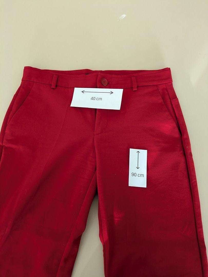 Pantalon Droit Mng Basics - M - Rouge - Olhat-75