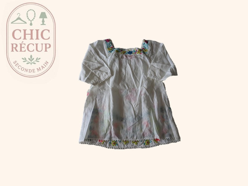 Blouse Flamenco - M - Blanc - Salma
