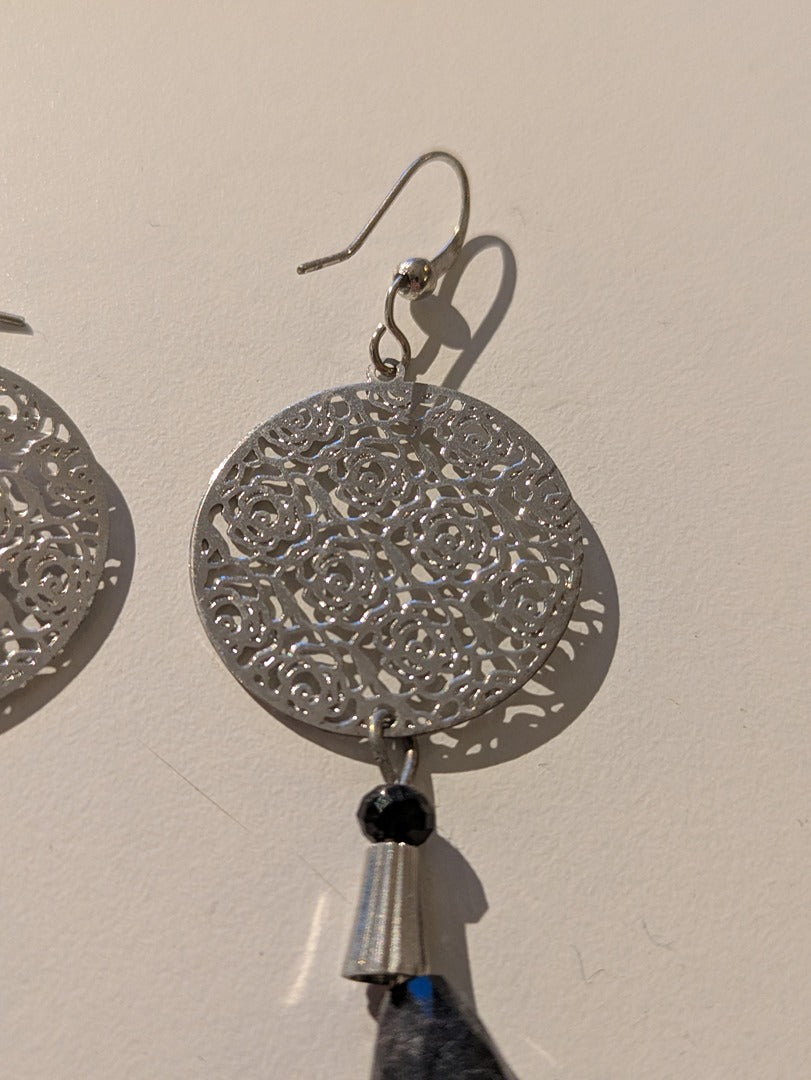 Boucle D'oreille Sans Marque - M - Noir/argenté - Lubel-48