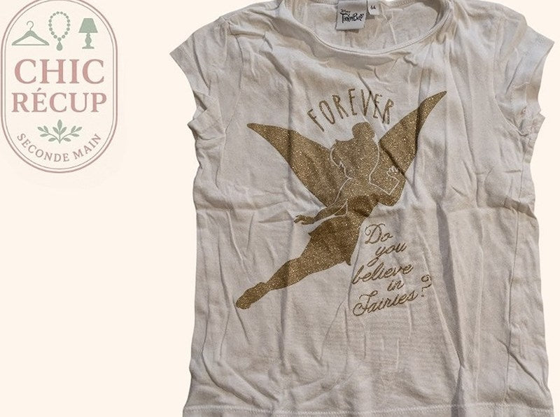 T-shirt Tinkerbell - 6 ans / 116 cm - Blanc - Lacan-17