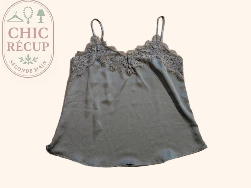 Débardeur Abercrombie & Fitch - S - Bleu - Top dentelle