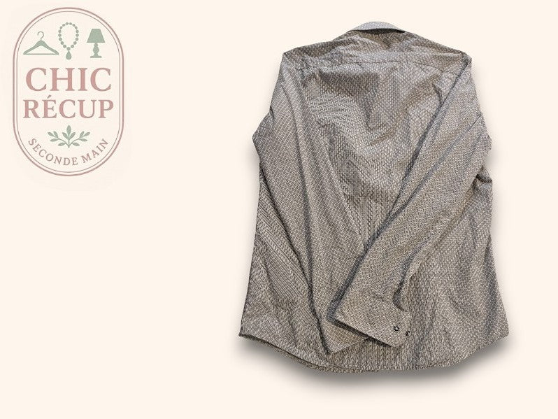 Chemise Unie Olly Gan - S - Gris, Blanc - Ayzan-98