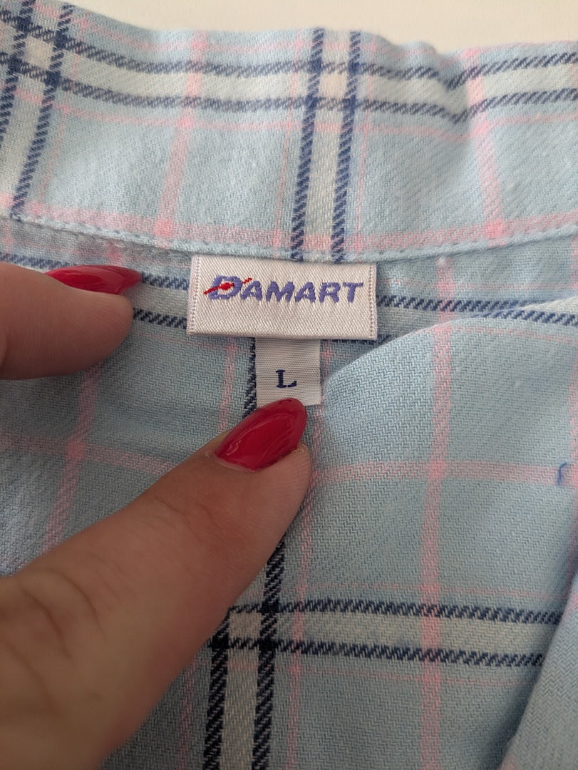 Chemise de nuit Damart - L - Bleu - Carroyée
