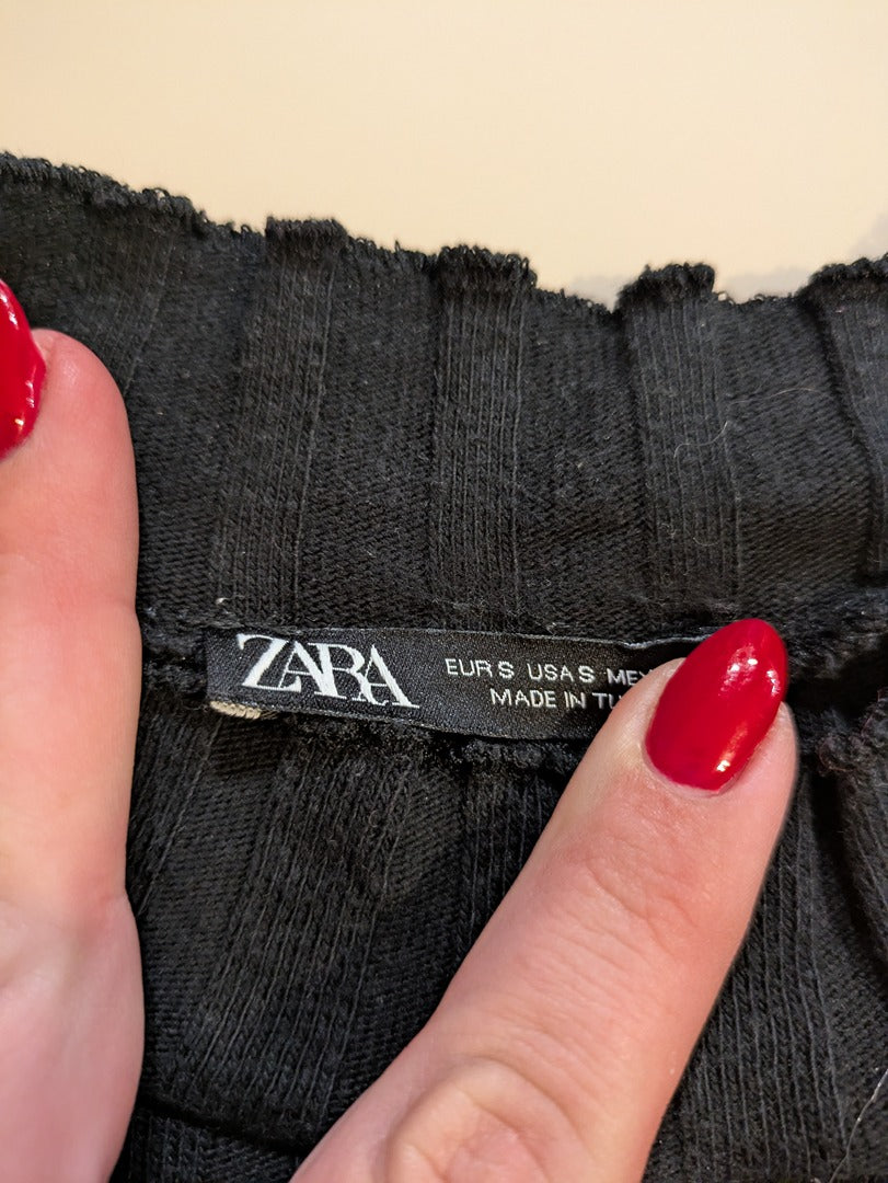 Pull Zara - S - Noir - Côtelé 100% coton