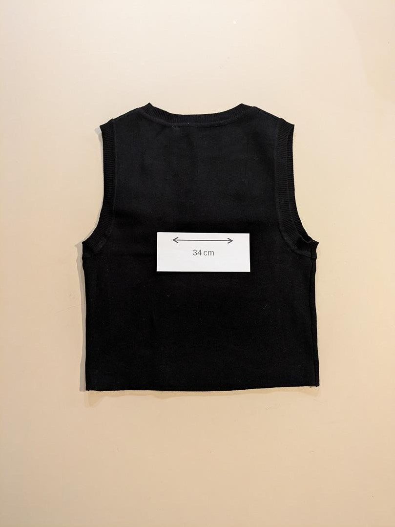 Tops Court Zara - M - Noir - Shbad-5