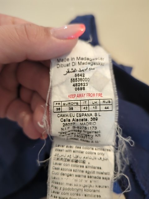 Robe Casual - Camaïeu - S - Bleu - Chiou-06