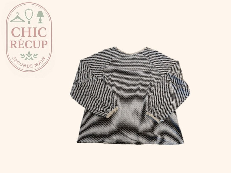 T-shirt manches longues Bonobo - M - Navy - Marinière