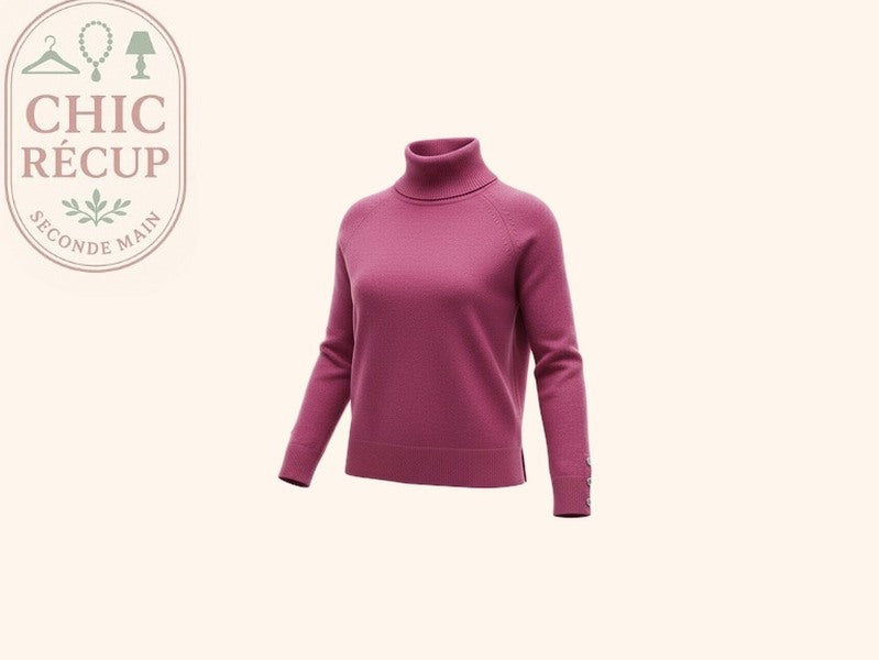 Pull Col Roulé Promod - M - Fuchsia - Olhat-66
