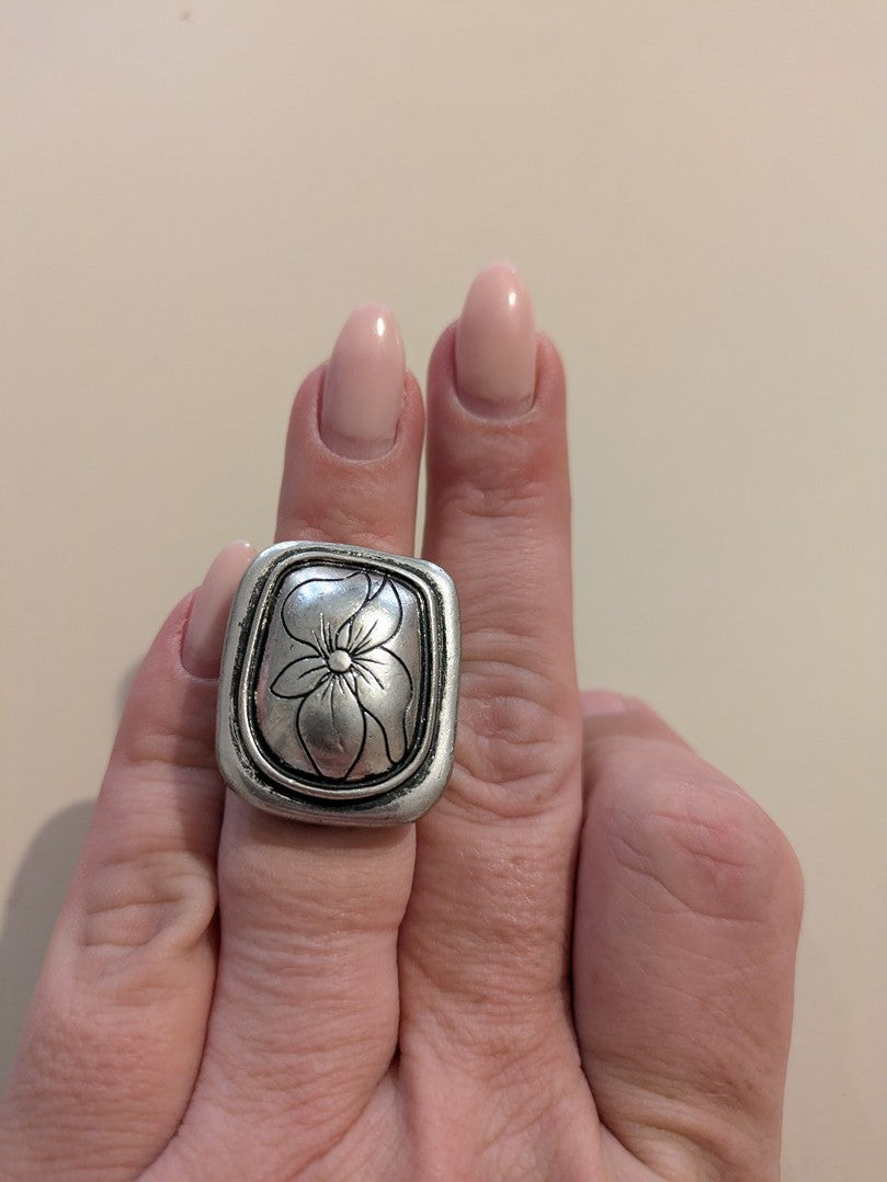 Bague Fantasie - Ajustable - Argenté - Brhal-68