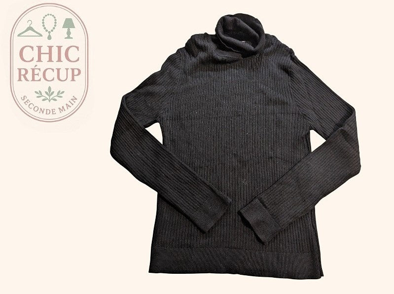 Pull Col Roulé Primark - L - Noir - Shbad-86