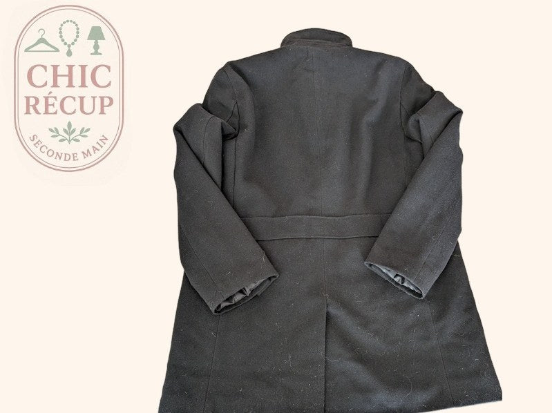 Manteau Long Zara - Xl - Noir - Lulaf-12
