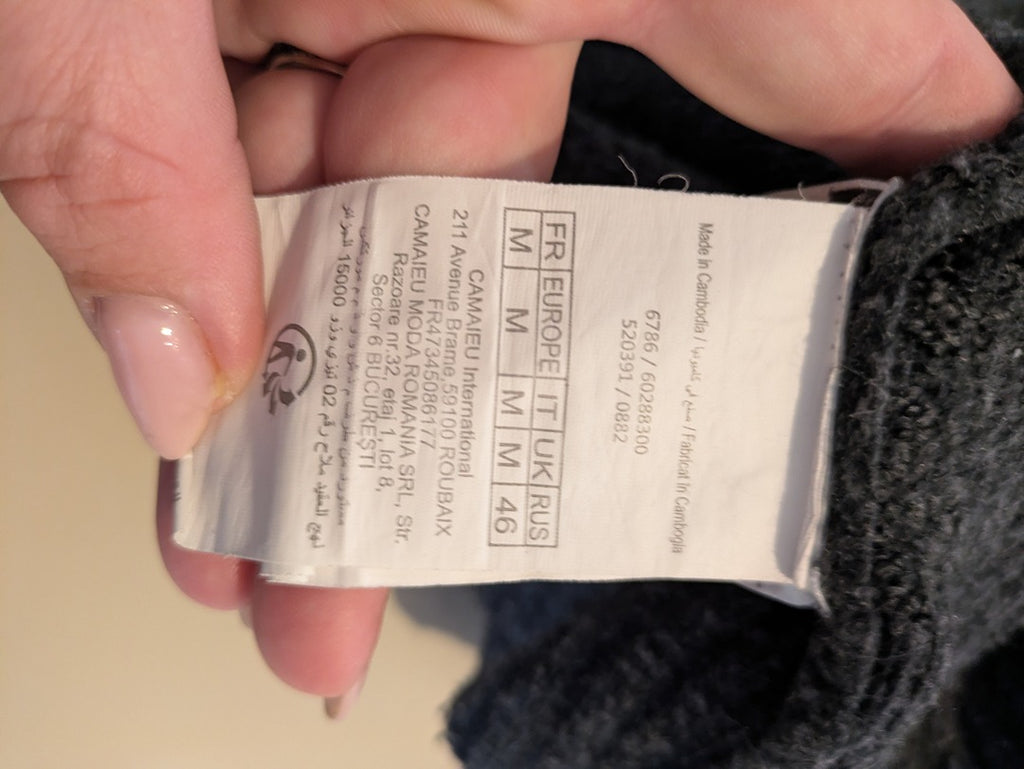 Pull Col Roulé Camaïeu - M - Gris - Evvio-04