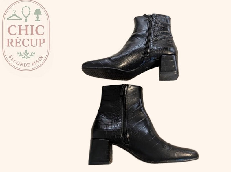 Bottines Pull & Bear - 38 - Noir - Mache-56
