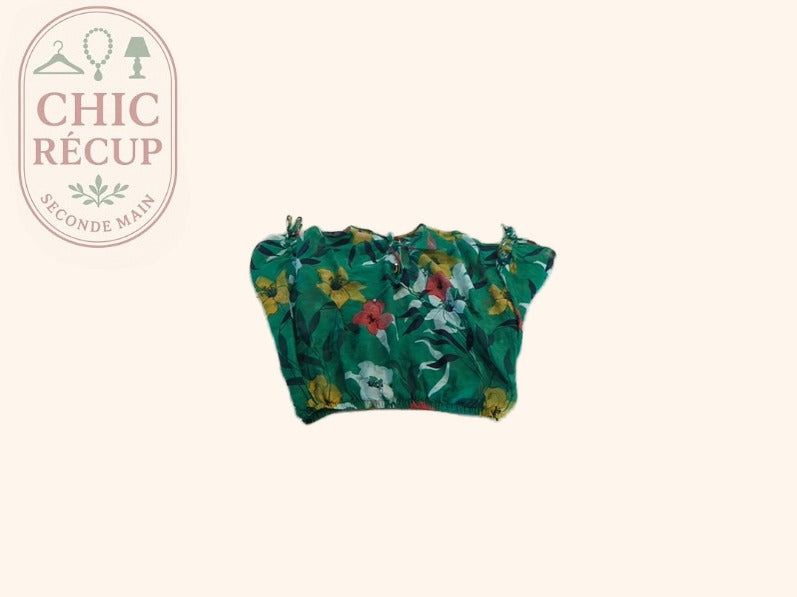 Blouse Salsa Xs vert fleurs