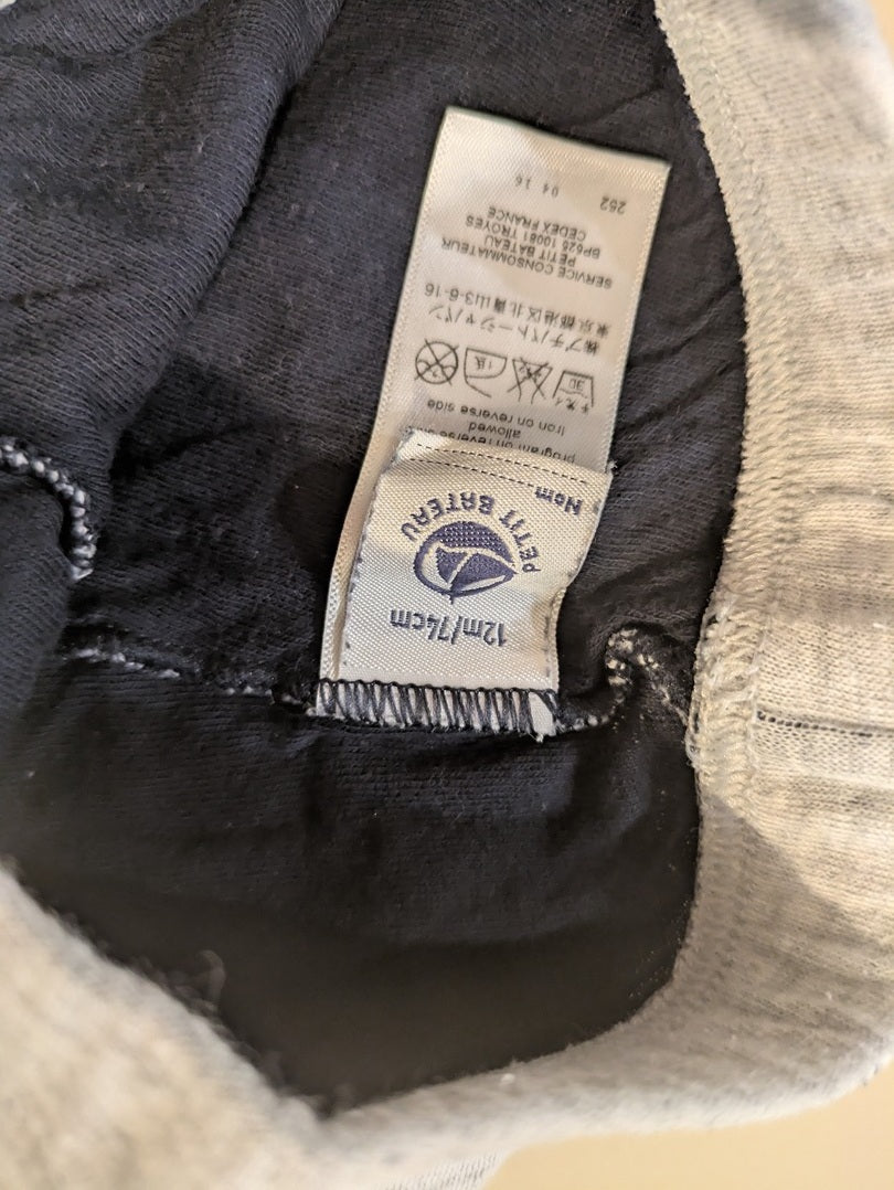 Lot 2 pantalons bébé garçon 12m Petit Bateau
