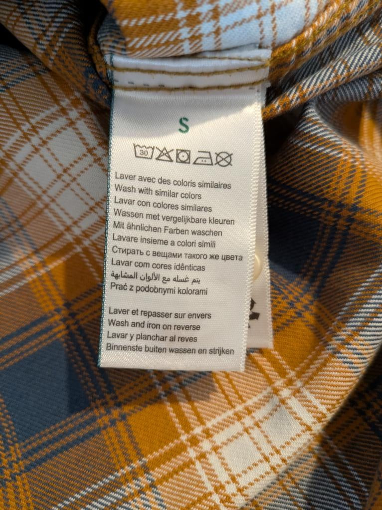 Chemise homme à carreaux jaune et bleu taille S Jules