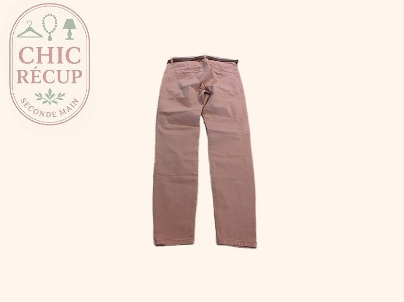 Pantalon Droit - Pull & Bear - Fr 38 - Rose - Chiou-09