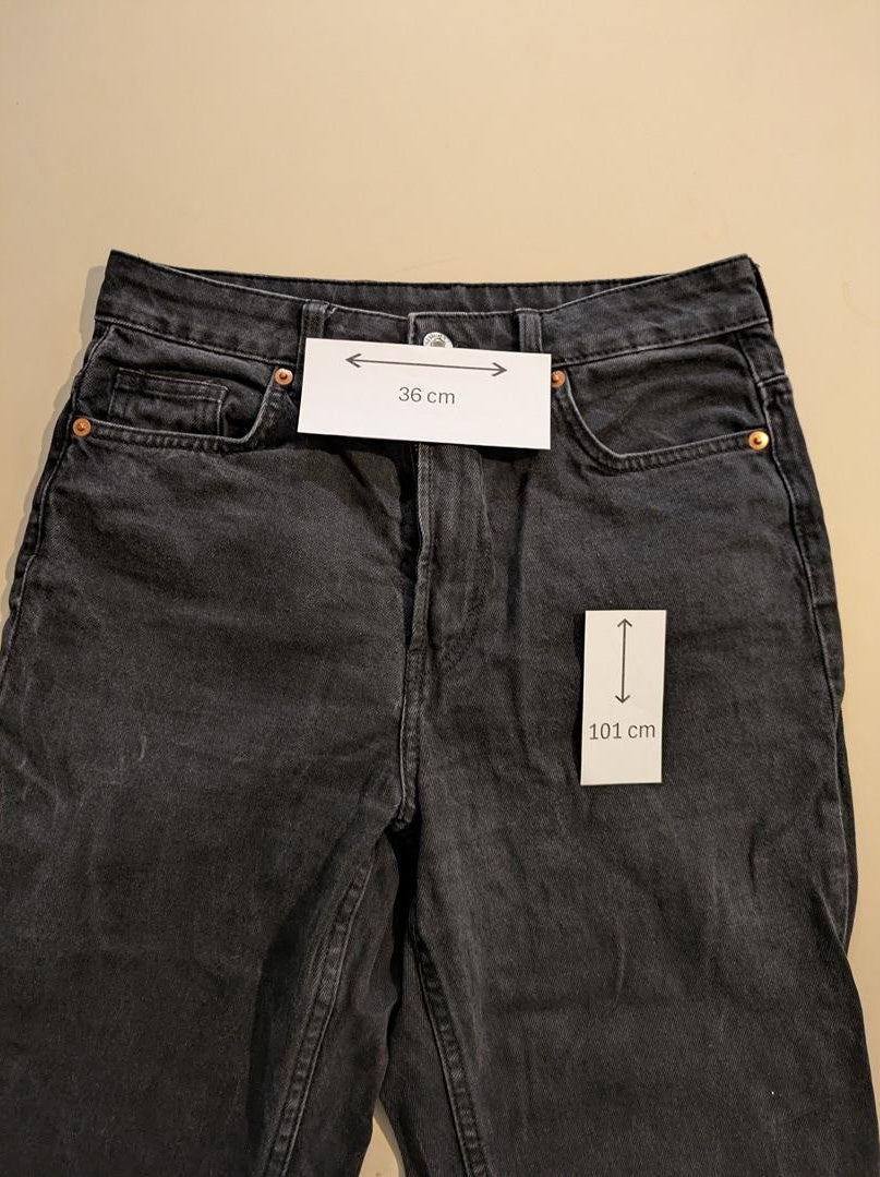 Jeans Droit H&m - 36 - Noir - Mache-01