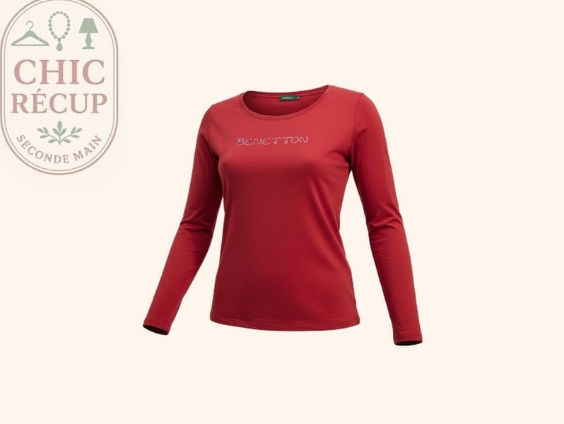 Blouses Manches Longue Benetton - M - Rouge - Qubur-50
