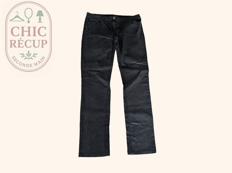 Jean droit Flame - 46 - Noir - Texture