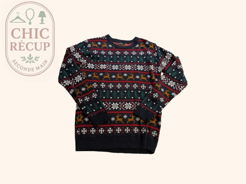 Pull de Noël Inextenso - M - Bleu marine - Rennes