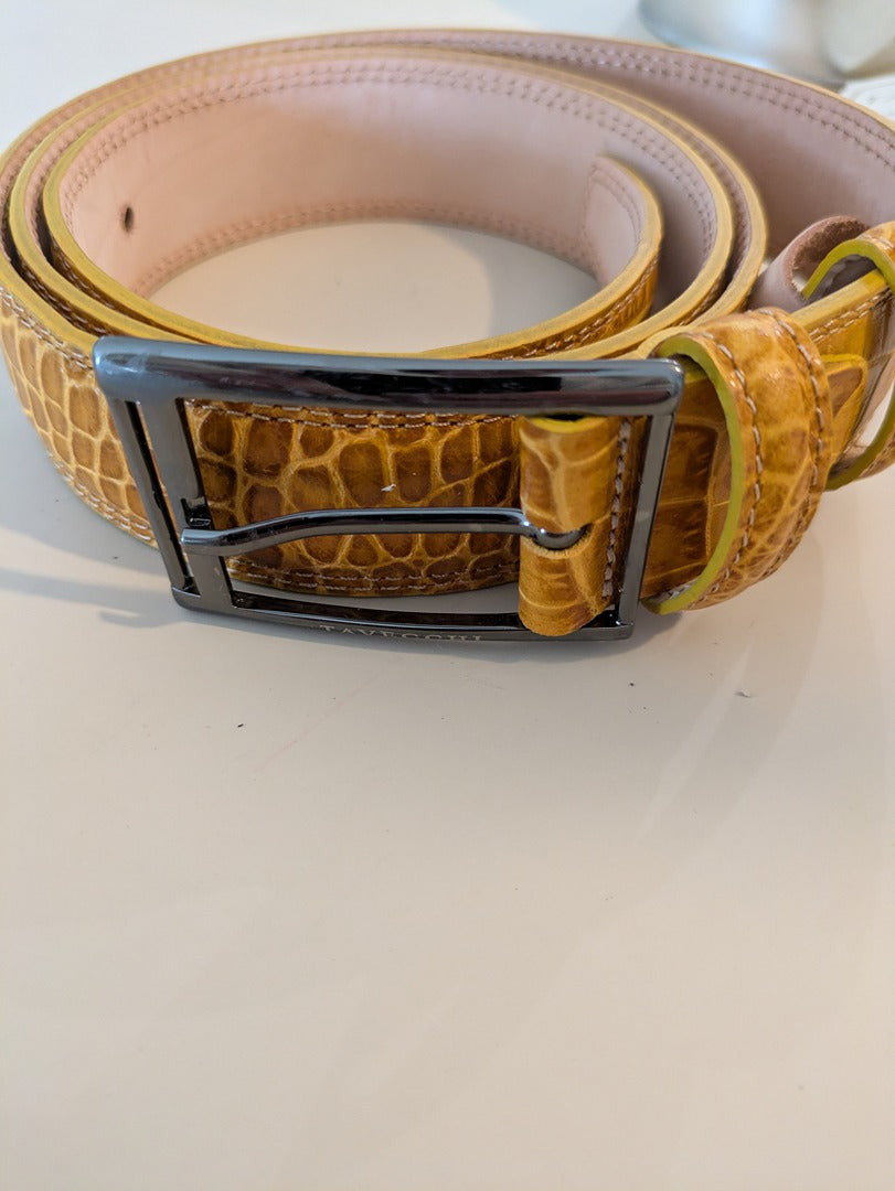Ceinture Tavecchi - Taille unique - Jaune - Cuir Croco