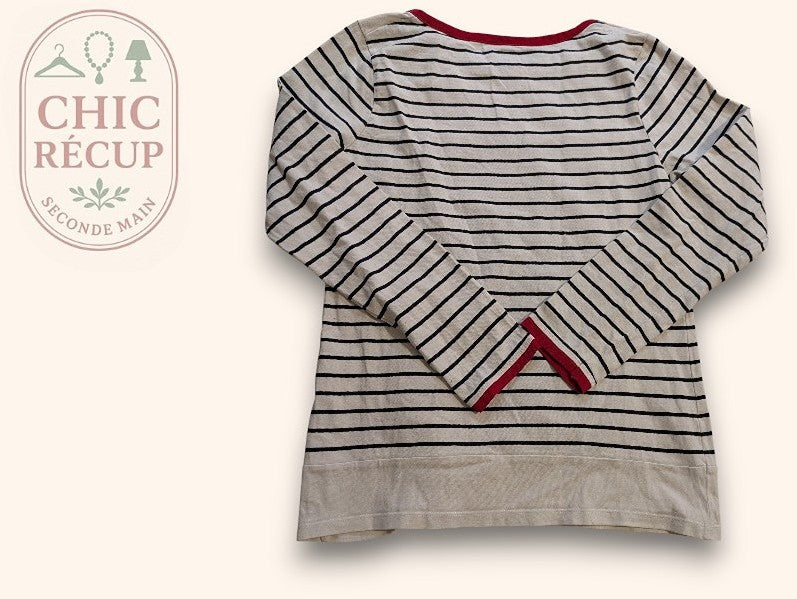 T-shirt Terre De Marins - S - Blanc Marine - Qubur-71