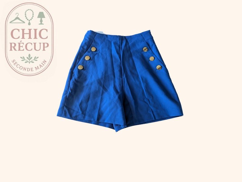 Short Taille Haute Zara - Xs - Bleu - Yuark-05