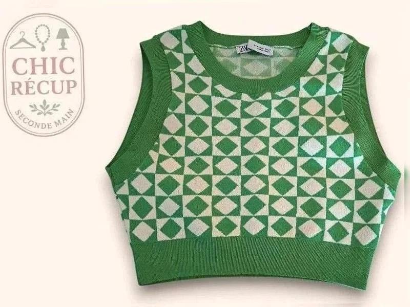 Hauts & t-shirt Zara - Xs - Vert - Lerom-27