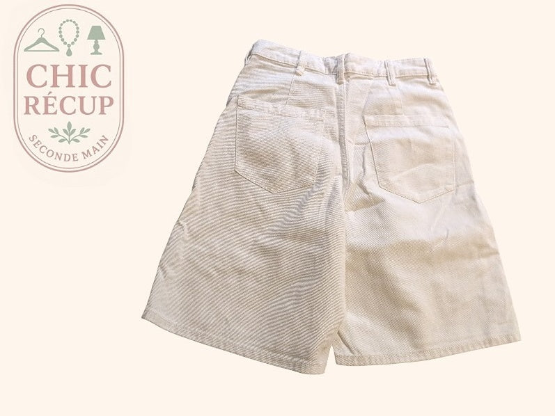 Short En Jean Bershka - 34 - Blanc - Shbad-99