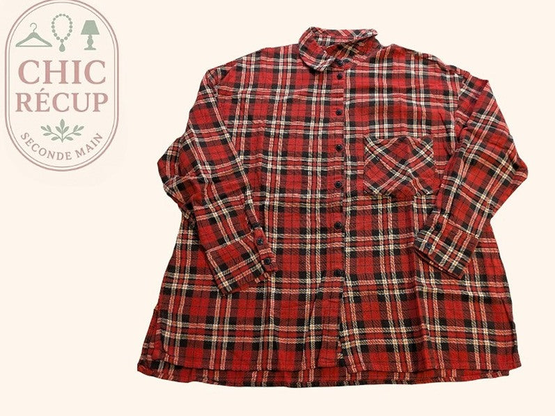 Chemise À Carreaux Bershka - M - Rouge - Shbad-96