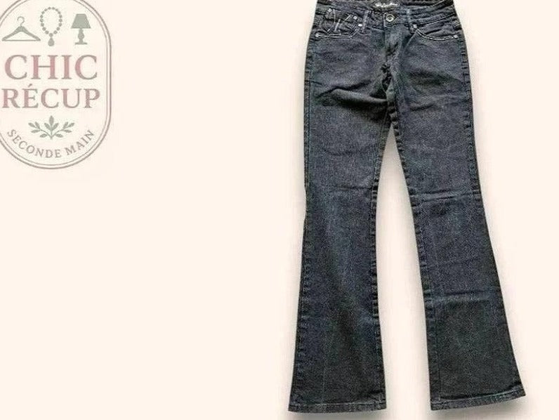 Jeans Évasé Chelly Jeans - S - Noir - Luvio-8