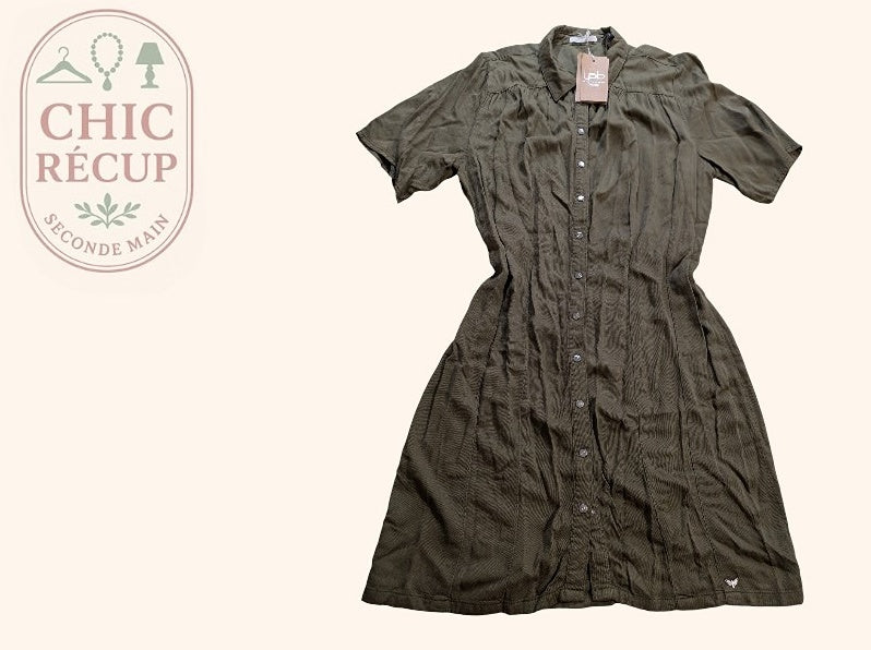 Robe Midi Les Petites Bombes - L - Kaki - Myfed-27