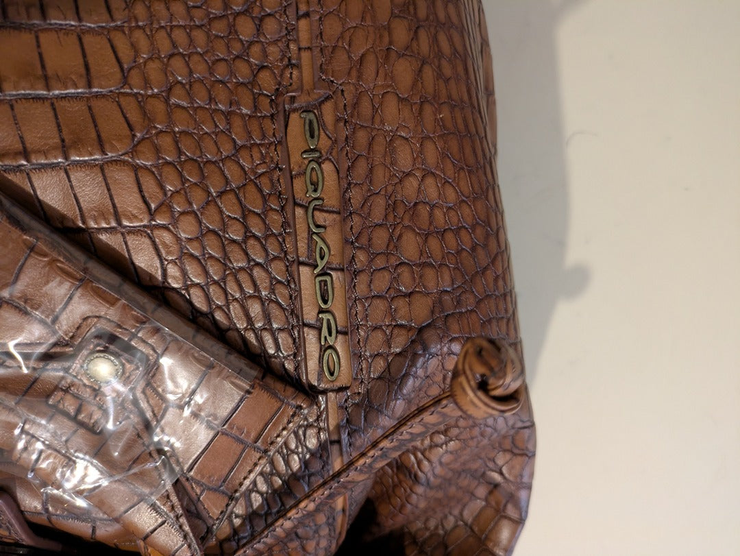 Sac à dos Piquadro - Taille unique - Marron - Croco